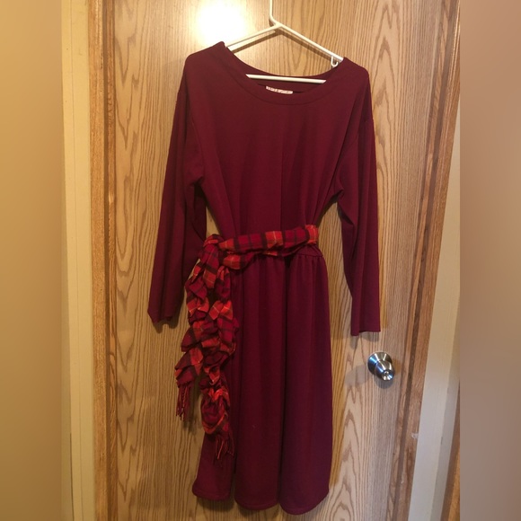 Plus Size Image Dress in Burgandy - Picture 1 of 6